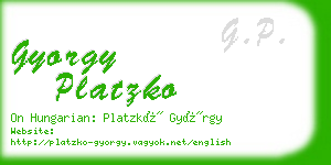 gyorgy platzko business card